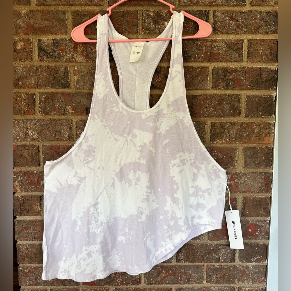 Rare/Self Organic Cotton Asymmetrical Tie-Dye Tank Top
